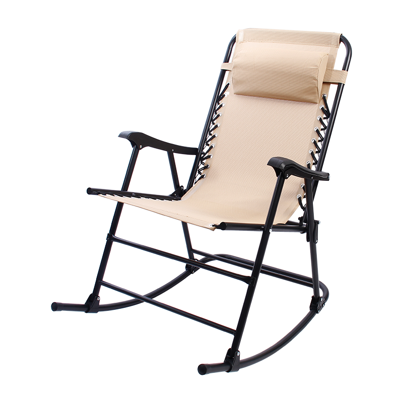 Mecedora plegable al aire libre con almohada y reposabrazos
