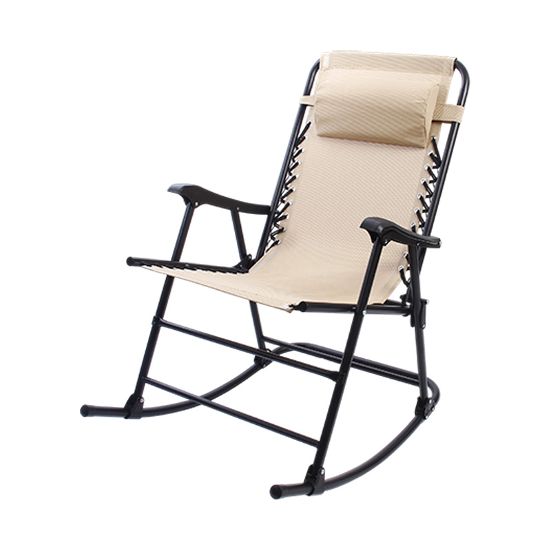 Mecedora plegable al aire libre con almohada y reposabrazos
